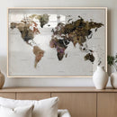Watercolor World Map Print - Large Wall Art Canvas Print for