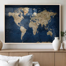 World Map Canvas Print – Framed Travel Map Wall Art for