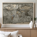 World Map Canvas Print – Detailed Map of the World Wall Art