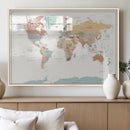 Pastel Colors World Map Wall Art Canvas Print by MyGreatCanvas | Canvas Wall Art Prints | Photo Prints & Wall Decor