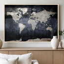 Vintage World Map Canvas Wall Art – Antique Triptych Map