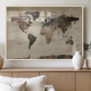 World Map Canvas Print – Detailed Map of the World Adventure