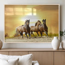 Wild Horses Wall Art Canvas Print – Framed Galloping Herd