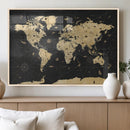 Vintage Blue and Brown World Map Canvas Wall Art – Framed by MyGreatCanvas | Canvas Wall Art Prints | Photo Prints & Wall Decor