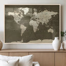Vintage World Map Canvas Print – Framed Travel Map Wall Art