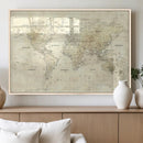 Detailed Large World Map Wall Decor Canvas Art Print by MyGreatCanvas | Canvas Wall Art Prints | Photo Prints & Wall Decor