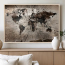 Black and White World Map Canvas Print – Framed Wall Art for by MyGreatCanvas | Canvas Wall Art Prints | Photo Prints & Wall Decor
