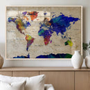 Colorful World Map Canvas Wall Art – Abstract Watercolor Map by MyGreatCanvas | Canvas Wall Art Prints | Photo Prints & Wall Decor