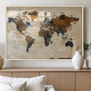 World Map Canvas Print – Framed Travel Map Wall Art for by MyGreatCanvas | Canvas Wall Art Prints | Photo Prints & Wall Decor