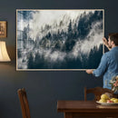 Foggy Mountain Forest Canvas Print, Misty Pine Trees Nature by MyGreatCanvas | Canvas Wall Art Prints | Photo Prints & Wall Decor