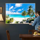 Barbados Beach Wall Art Canvas Print, Palm Tree Ocean by MyGreatCanvas | Canvas Wall Art Prints | Photo Prints & Wall Decor