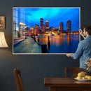 Boston Wall Art Canvas Print, Boston City Downtown Night by MyGreatCanvas | Canvas Wall Art Prints | Photo Prints & Wall Decor