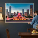 Chicago Wall Art Canvas Print - Chicago City Downtown Night by MyGreatCanvas | Canvas Wall Art Prints | Photo Prints & Wall Decor