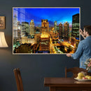 Chicago Wall Art Canvas Print - Chicago City Downtown Night by MyGreatCanvas | Canvas Wall Art Prints | Photo Prints & Wall Decor