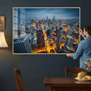 Chicago Wall Art Canvas Print - Chicago City Downtown Night by MyGreatCanvas | Canvas Wall Art Prints | Photo Prints & Wall Decor