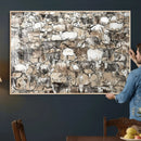 Texas Longhorn Cow Farmhouse Animals Wall Art Canvas Print - by MyGreatCanvas | Canvas Wall Art Prints | Photo Prints & Wall Decor