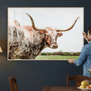 Texas Catle Longhorn Wall Art Canvas Print for Farmhouse by MyGreatCanvas | Canvas Wall Art Prints | Photo Prints & Wall Decor