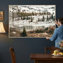 Snowy Mountain Landscape Wall Art Canvas Print, Alpine Pine by MyGreatCanvas | Canvas Wall Art Prints | Photo Prints & Wall Decor