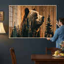Rustic Bear Wall Art Canvas Print – Woodland Wildlife by MyGreatCanvas | Canvas Wall Art Prints | Photo Prints & Wall Decor