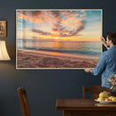 Sunset Beach Wall Art Canvas Print – Soft Coastal by MyGreatCanvas | Canvas Wall Art Prints | Photo Prints & Wall Decor