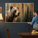 Grizzly Bear Wall Art Canvas Print, Rustic Wildlife Bear by MyGreatCanvas | Canvas Wall Art Prints | Photo Prints & Wall Decor