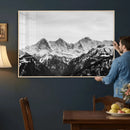 Black and White Mountain Wall Art Canvas Print, Snowy Alpine by MyGreatCanvas | Canvas Wall Art Prints | Photo Prints & Wall Decor