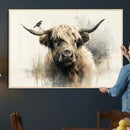 Abstract Highland Cow Wall Art Canvas Print, Rustic Farm by MyGreatCanvas | Canvas Wall Art Prints | Photo Prints & Wall Decor