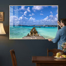 Caribbean Ocean Pier Seascape Wall Art Canvas Print, by MyGreatCanvas | Canvas Wall Art Prints | Photo Prints & Wall Decor