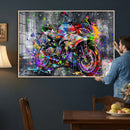 Graffiti Motorcycle Wall Art Canvas Print, Urban Street Art by MyGreatCanvas | Canvas Wall Art Prints | Photo Prints & Wall Decor