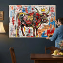 Texas Bull Wall Art Canvas Print, Abstract Graffiti Bull by MyGreatCanvas | Canvas Wall Art Prints | Photo Prints & Wall Decor