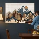 Wood Style Mountain Wall Art Canvas Print, Layered Wood by MyGreatCanvas | Canvas Wall Art Prints | Photo Prints & Wall Decor