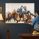 Layered Wooden Mountain Wall Art Canvas Print, Modern Rustic by MyGreatCanvas | Canvas Wall Art Prints | Photo Prints & Wall Decor