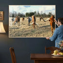 Texas Longhorn Wall Art Canvas Print, Western Ranch Cattle by MyGreatCanvas | Canvas Wall Art Prints | Photo Prints & Wall Decor