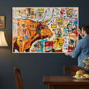 Basquiat Style Bull Graffiti Wall Art Canvas Print, Street by MyGreatCanvas | Canvas Wall Art Prints | Photo Prints & Wall Decor