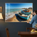 Coastal Fishing Boats Wall Art Canvas Print, Sunset Beach by MyGreatCanvas | Canvas Wall Art Prints | Photo Prints & Wall Decor