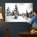 Black and White Snowy Pine Forest Wall Art Canvas Print, by MyGreatCanvas | Canvas Wall Art Prints | Photo Prints & Wall Decor