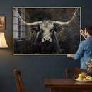 Rustic Longhorn Bull Wall Art Canvas Print – Vintage Western by MyGreatCanvas | Canvas Wall Art Prints | Photo Prints & Wall Decor