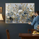 Abstract Floral Wall Art Canvas Print – Gold and Blue by MyGreatCanvas | Canvas Wall Art Prints | Photo Prints & Wall Decor