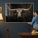 Vintage Longhorn Bull Wall Art Canvas Print – Rustic Western by MyGreatCanvas | Canvas Wall Art Prints | Photo Prints & Wall Decor