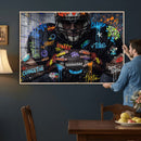 Graffiti American Football Player Street Art Wall Art Canvas by MyGreatCanvas | Canvas Wall Art Prints | Photo Prints & Wall Decor