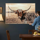 Texas Longhorn Wall Art Canvas Print – Western Cattle Ranch by MyGreatCanvas | Canvas Wall Art Prints | Photo Prints & Wall Decor