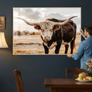Texas Longhorn Bull Rustic Wall Art Canvas Print, Western by MyGreatCanvas | Canvas Wall Art Prints | Photo Prints & Wall Decor