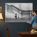 Banksy Girl with Butterflies Street Art Wall Art Canvas by MyGreatCanvas | Canvas Wall Art Prints | Photo Prints & Wall Decor