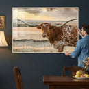 Texas Longhorn Wall Art Canvas Print, Western Ranch Bull by MyGreatCanvas | Canvas Wall Art Prints | Photo Prints & Wall Decor