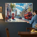 London Street Canvas Wall Art — Big Ben Red Bus Print | Oil by MyGreatCanvas | Canvas Wall Art Prints | Photo Prints & Wall Decor