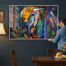 Colorful Heron Wall Art Canvas Print Tropical Bird Abstract by MyGreatCanvas | Canvas Wall Art Prints | Photo Prints & Wall Decor
