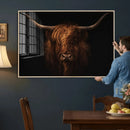 Highland Cow Wall Art Canvas Print – Moody Dark Rustic by MyGreatCanvas | Canvas Wall Art Prints | Photo Prints & Wall Decor