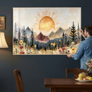 Boho Mountain Landscape Large Wall Art, Horizontal Gold by MyGreatCanvas | Canvas Wall Art Prints | Photo Prints & Wall Decor