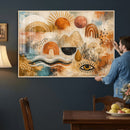 Geometric Boho Abstract Wall Art Canvas Print, Orange Blue by MyGreatCanvas | Canvas Wall Art Prints | Photo Prints & Wall Decor