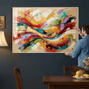 Geometric Abstract Wall Art Canvas Print, Orange Blue by MyGreatCanvas | Canvas Wall Art Prints | Photo Prints & Wall Decor